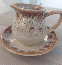 Vintage 1970's Cream/Milk Jug  Fosters Pottery In CORNWALL Biege & Brown