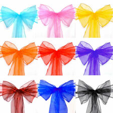 Organza Snow Sheer Chair Bows