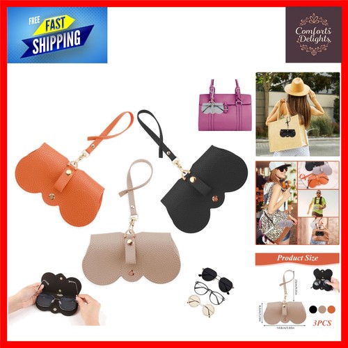 3pcs soft leather sunglasses - leather,