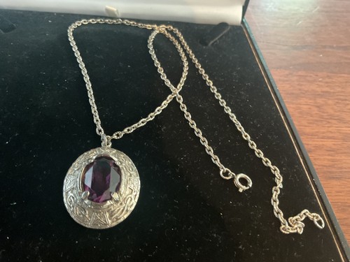 Scottish purple stone pendant - purple,