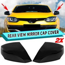 2*Gloss Black For 2008-2016 Renault Megane Mk3 Coupe Door Wing Mirror Cover Caps