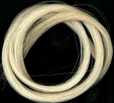 1 HANK OF REAL HORSE HAIR FOR 4/4 VIOLIN BOW, NATURAL WHITE, UK SELLER!!!