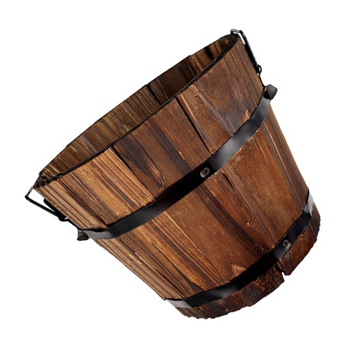 Classic brown wood barrel - brown,