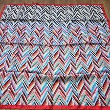 Stunning Missoni Zigzag print Square Silk Scarf vgc 35 x 35" hand-stitched hems