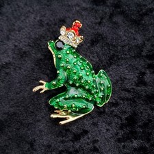 Frog Prince In Crown Brooch