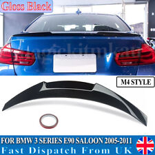 For BMW 3 Series E90 Saloon 2005-11 M4 V Style Rear Boot Lip Spoiler Gloss Black
