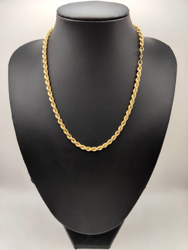 9ct yellow gold - rope, chain