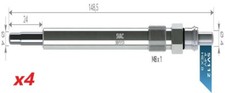 4X SVAC HEATER GLOW PLUGS FOR