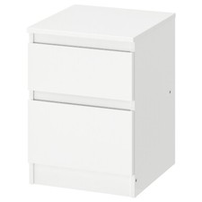 IKEA Chest of 2 Drawers Bed Side Table White Modern 2 Drawer Shelving Unit