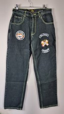 Vintage Von Dutch Jeans New Mens W32 Black Regular Embroidered Skull Y2K Retro 