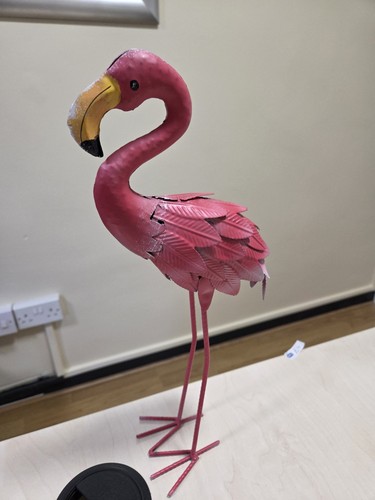Flamingo garden ornament metal - ornament,