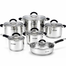 12 Pcs Stainless Steel Pots &