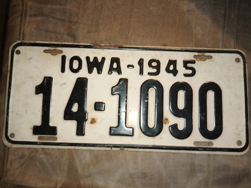 Vintage 1945 iowa license - vintage,