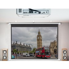 72-120" Electric Projector Screen Motorised Matte White HD 16:9 School Cinema UK