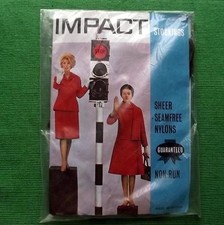 Impact  9.5  Vintage Very Sheer RHT Vintage Stockings 1960s  Cinders Dark Brown
