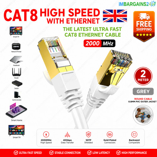 Rj45 cat8 ethernet cable flat - cable,
