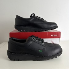 Kickers Mens Kick Lo Black Shoes Size UK 8 EU 42 Pure Leather M Core Lace Up New