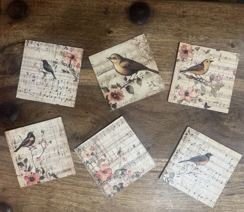 Wooden bird coasters - wooden, sheet