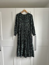 Zara floral maxi dress size medium Black Green Floral Print Long Sleeve Length