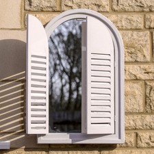 White arched shutter - arched, window