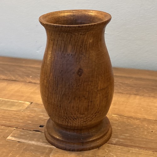 Quality turned wood vase with - ,