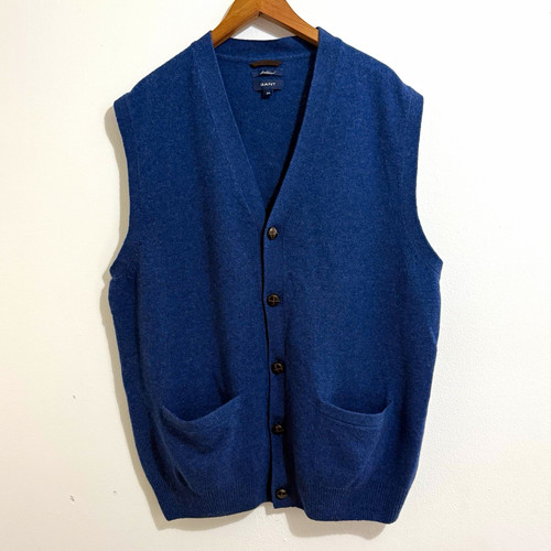Gant mens blue lambswool - lambswool, knit