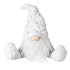 Large sitting Gonk White Snowflake Hat by Heaven Sends Brand New