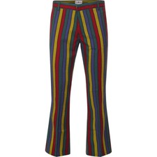 MADCAP MENS RETRO 60S HENDRIX STRIPE FLARED TROUSERS Bell Bottom Flares MC577