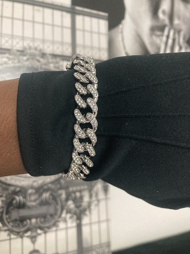 Silver iced out - silver,
