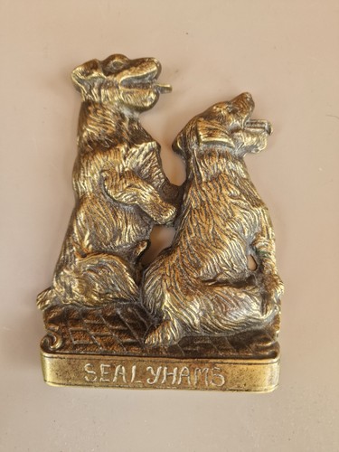 Brass ornament two dogs - brass,