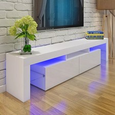 160cm Large TV Unit TV Stand Cabinet Sideboard with RGB LED Lights Living Pugkox