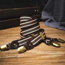 Retro Trousers Braces Green