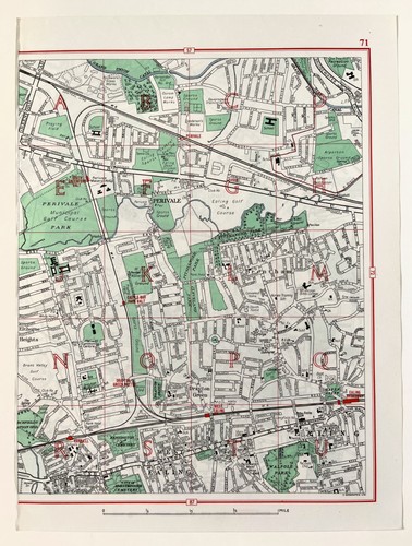 Large vintage 1960s london map - 1960s,