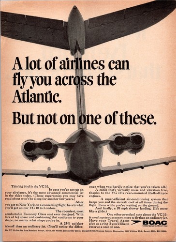 1968 boac vc19 print - 1968, ad