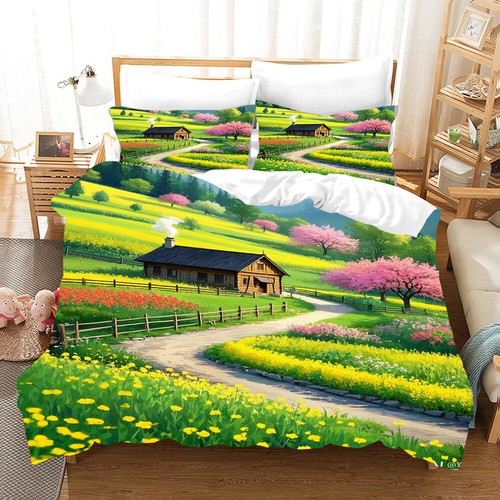 Welsh countryside duvet quilt - ,