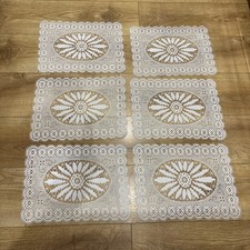 Vintage Nottingham Lace Place Mats Or Dressing Table Mats Set of 6