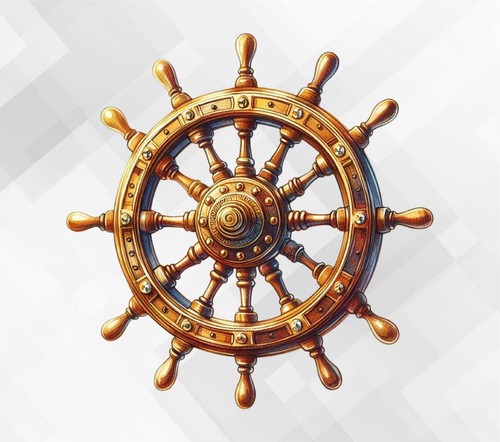 Ship steering wheel wall vinyl - steering,