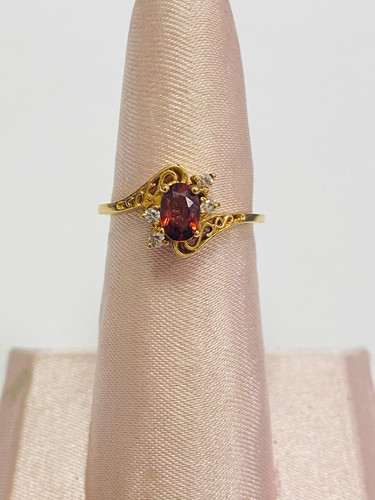 Garnet diamond 14k gold - &,