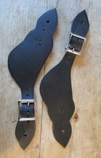 Black genuine leather pair of