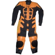 Baby Biker Speed Demon Kids Motorcycle MiniMoto Half Leather Race Suit Orange T
