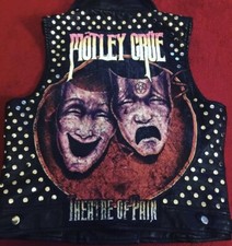 Motley Crue Studded Faux Leather Biker Jacket Waistcoat Choose UK10,12,14