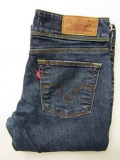 Levi's 570 women's jeans straight fit W28 L30 dark blue stretch denim LEVD650