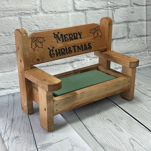 Christmas bench flower display - bench,