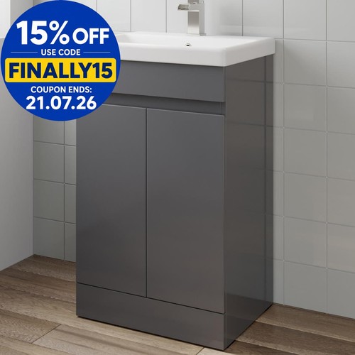 Gloss grey free standing 500mm - gloss,
