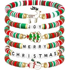 6Pcs Christmas Bracelets for Women Girls Friendship Bracelet Birthday Xmas Gift