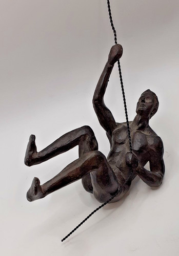 Bronze resin climbing man - bronze,