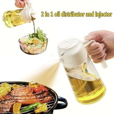2-in-1 Oil Spray Bottle Refilable Plastic BBQ Cooking Olive Oil Spray Dispenser.