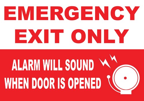 Emergency exit only - exit, alarm