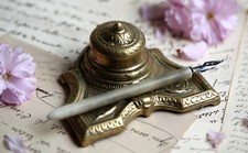 Antique French Inkwell Bronze