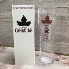 Molson Canadian Lager Half Pint Glass John Molson - Man Cave Home Bar - New Rare